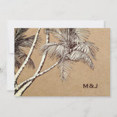 Tropical Palm Trees Beach Hochzeit Save The Date (Rückseite)