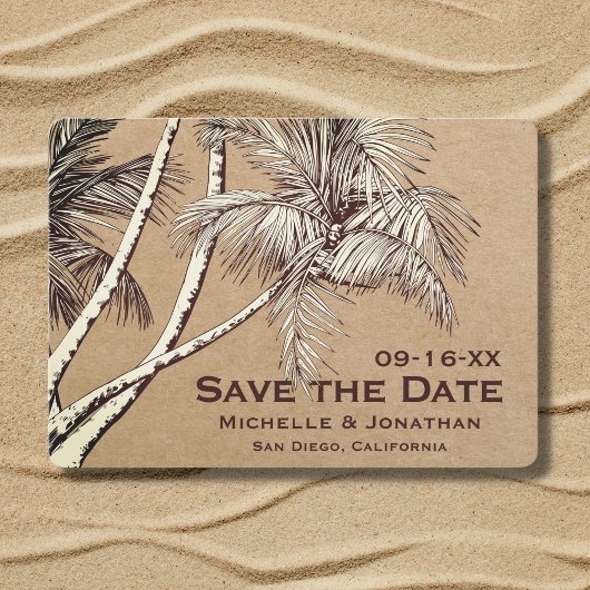 Tropical Palm Trees Beach Hochzeit Save The Date