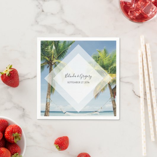 Tropical Palm Trees Beach Hochzeit Serviette (Beispiel)