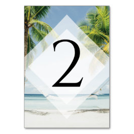 Tropical Palm Trees Beach Hochzeit Tischnummer