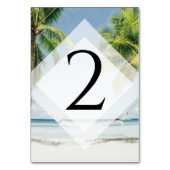 Tropical Palm Trees Beach Hochzeit Tischnummer (Rückseite)