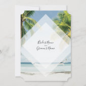 Tropical Palm Trees Beach Hochzeitseinladungen Einladung (Rückseite)