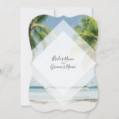 Tropical Palm Trees Beach Hochzeitseinladungen Einladung (Rückseite)