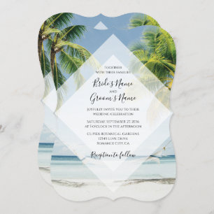 Tropical Palm Trees Beach Hochzeitseinladungen Einladung