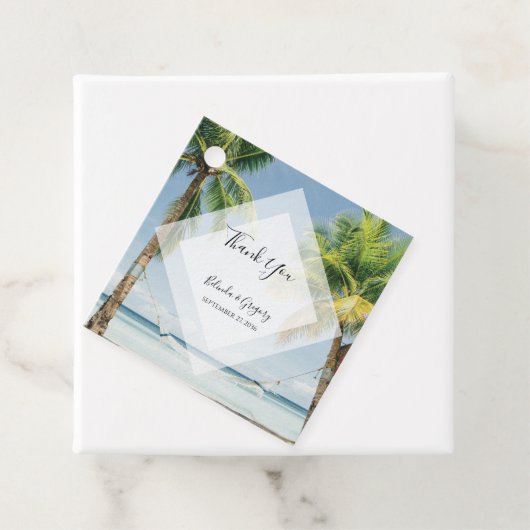Tropical Palm Trees Beach Hochzeitsgeschenk Geschenkanhänger (Beispiel)
