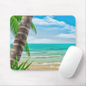 Tropical Palm Trees Beach Island Mouse Pad Mousepad (Mit Mouse)