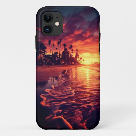 Tropical Palm Trees Beach Island Sunset Case-Mate iPhone Hülle (Rückseite)