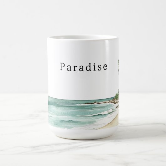 Tropical Palm Trees Beach Kaffeetasse (Mittel)