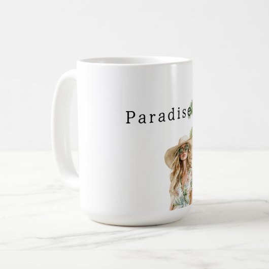 Tropical Palm Trees Beach Kaffeetasse (Vorderseite Links)