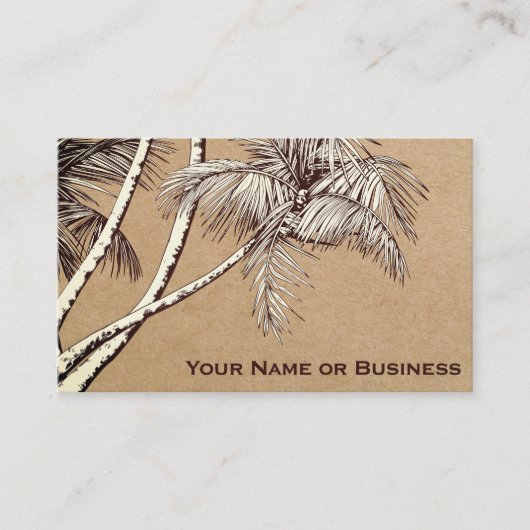 Tropical Palm Trees Beach mit QR Code Visitenkarte (Vorderseite)