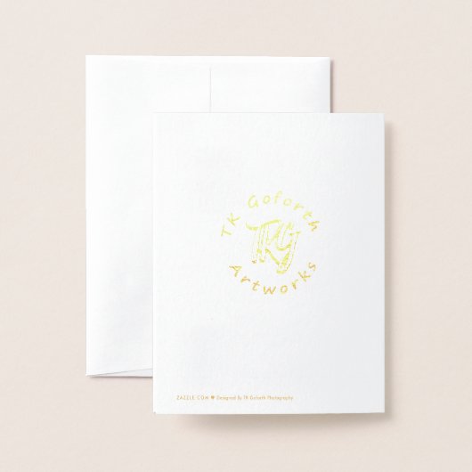 Tropical Palm Trees Beach Modern Vielen Dank Folienkarte (Rückseite mit Umschlag)