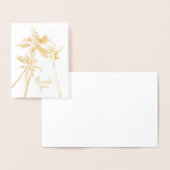 Tropical Palm Trees Beach Modern Vielen Dank Folienkarte (Anzeige)