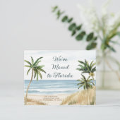 Tropical Palm Trees Beach - neue Adresse Ankündigungspostkarte (Stehend Vorderseite)