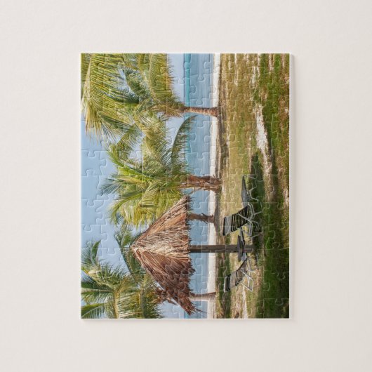 Tropical Palm Trees Beach Ocean Jungfrau Islands Puzzle (Vertikal)