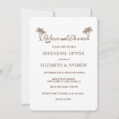 Tropical Palm Trees Beach Probe Abendessen Einladung (Vorderseite)
