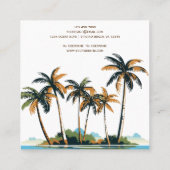 Tropical Palm Trees Beach Quadratische Visitenkarte (Rückseite)