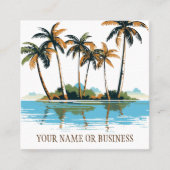 Tropical Palm Trees Beach Quadratische Visitenkarte (Vorderseite)