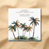 Tropical Palm Trees Beach Quadratische Visitenkarte