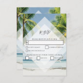 Tropical Palm Trees Beach Wedding RSVP Cards (Vorne/Hinten)