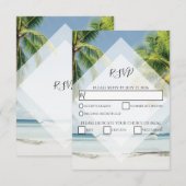 Tropical Palm Trees Beach Wedding RSVP Cards Karte (Vorne/Hinten)