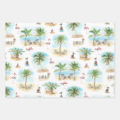 Tropical Palm Trees Beach Weihnachten Geschenkpapier Set (Vorderseite)