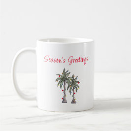 Tropical Palm Trees Beach Weihnachtsvorstellung Kaffeetasse