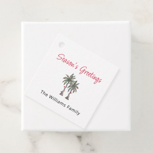 Tropical Palm Trees Beach Zielort Weihnachten Geschenkanhänger (Beispiel)
