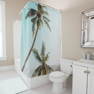 Tropical Palm Trees Beachy Summer Duschvorhang