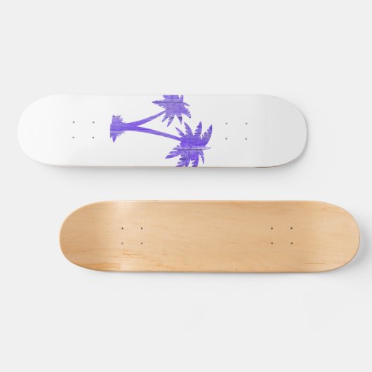 Tropical Palm Trees Black Silhouette Skateboard (Horizontal)