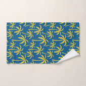 Tropical Palm Trees Blue Yellow Beach Island Badhandtuch Set (Handtuch)