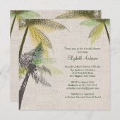 Tropical Palm Trees Bridal Dusche Einladung (Vorne/Hinten)