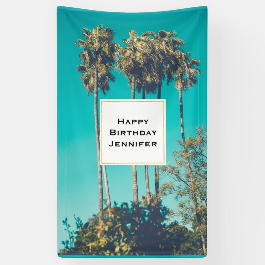 Tropical Palm Trees California Retro Vibe Geburtst Banner (Vertikal)