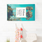 Tropical Palm Trees California Retro Vibe Wedding Banner (Insitu)
