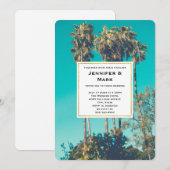 Tropical Palm Trees California Retro Wedding Einladung (Vorne/Hinten)