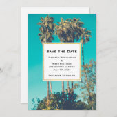 Tropical Palm Trees California Retro Wedding Save The Date (Vorne/Hinten)
