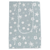 Tropical Palm Trees Coastal Christmas Mittlere Geschenktüte (Rückseite)