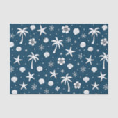 Tropical Palm Trees Coastal Christmas  Seidenpapier (Vorderseite)