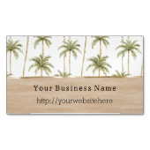 Tropical Palm Trees Cream Business name website Magnetische Visitenkarte (Vorderseite)