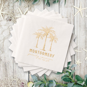 Tropical Palm Trees Custom Family Wiedersehen Servietten Mit Folie