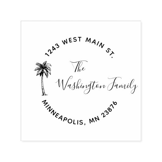 Tropical Palm Trees Custom Rücksendeadresse Permastempel (Design)