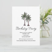 Tropical Palm Trees Elegant 30th Birthday Party Einladung (Stehend Vorderseite)