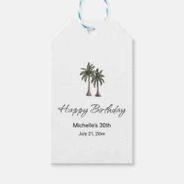 Tropical Palm Trees Elegant 30th Birthday Party Geschenkanhänger