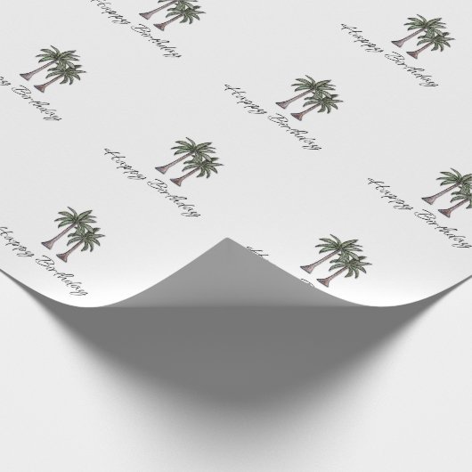 Tropical Palm Trees Elegant 30th Birthday Party Geschenkpapier (Ecke)