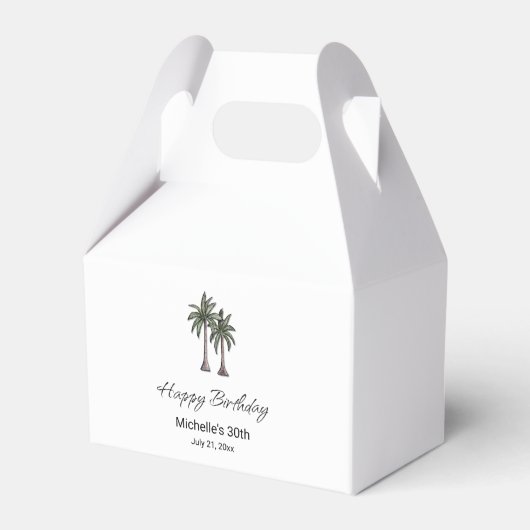 Tropical Palm Trees Elegant 30th Birthday Party Geschenkschachtel (Vorderseite)