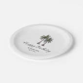Tropical Palm Trees Elegant 30th Birthday Party Pappteller (Schrägansicht)