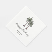 Tropical Palm Trees Elegant 30th Birthday Party Serviette (Ecke)
