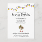 Tropical Palm Trees Elegante Erwachsene Geburtstag Einladungspostkarte (Vorderseite)