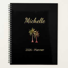 Tropical Palm Trees Elegante Modern Beach Gold Planer