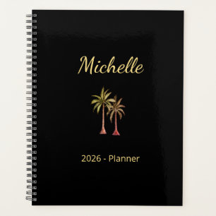 Tropical Palm Trees Elegante Modern Beach Gold Planer