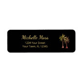 Tropical Palm Trees Elegante Schwarze Rücksendeadr (Vorne)